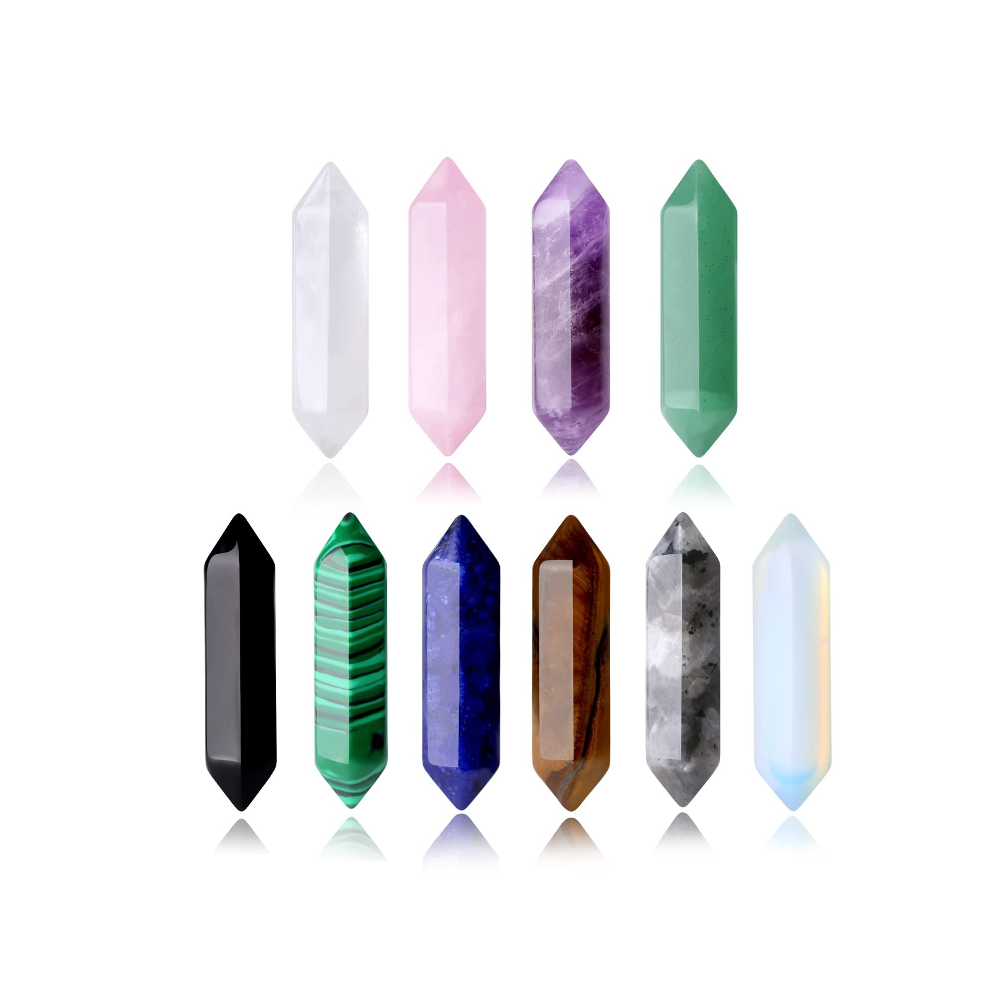 Crystal Healing Wand Set – 10 Vibrant Gemstones for Energy Balance