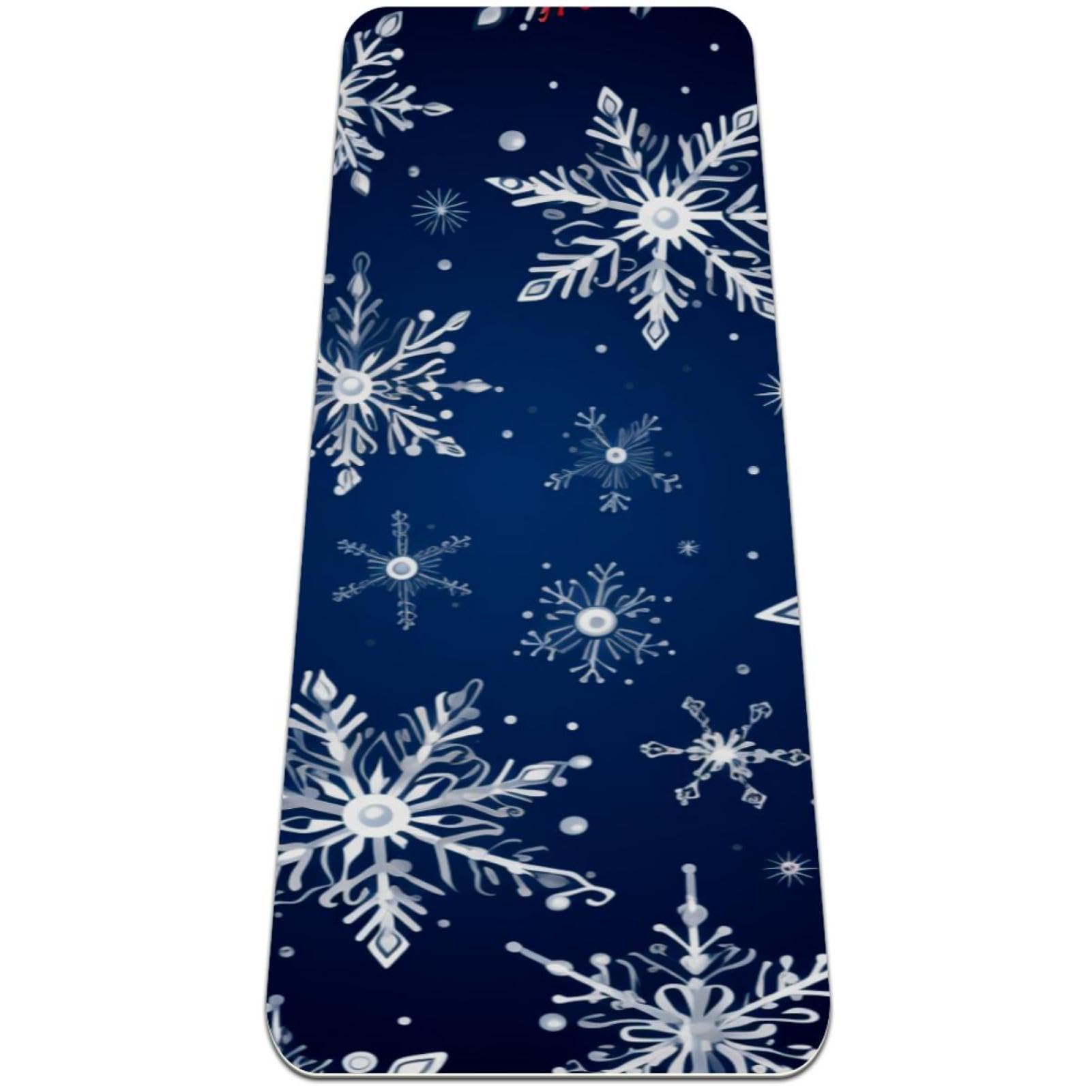 Snowflake-Themed Yoga Mat