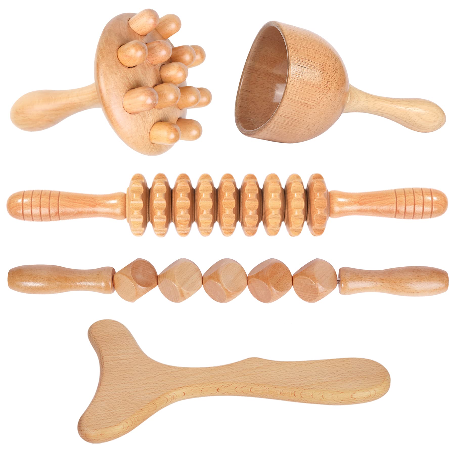 Wooden Massage Stick Set