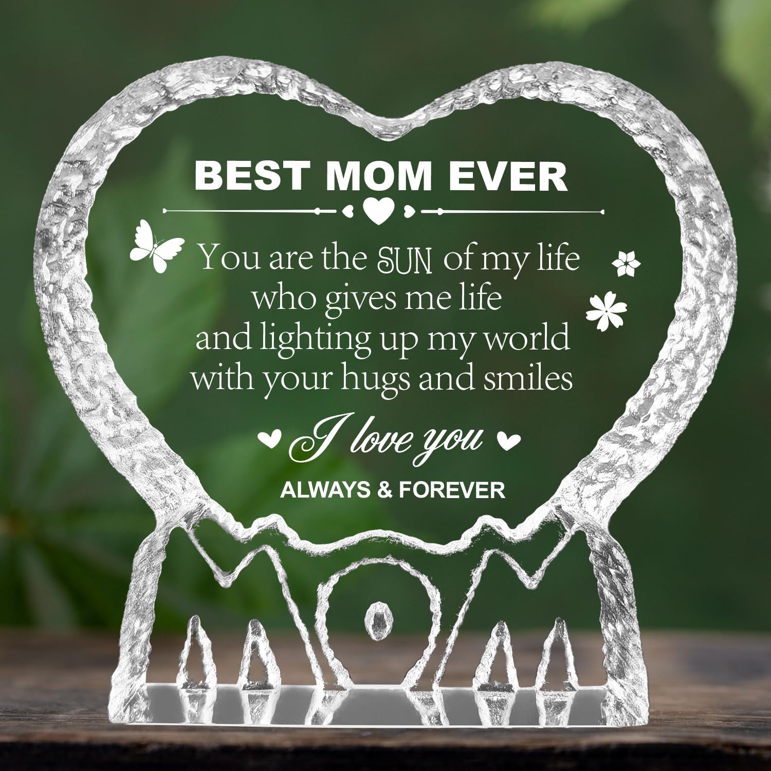 Heartfelt Crystal Heart Keepsake for Mom 