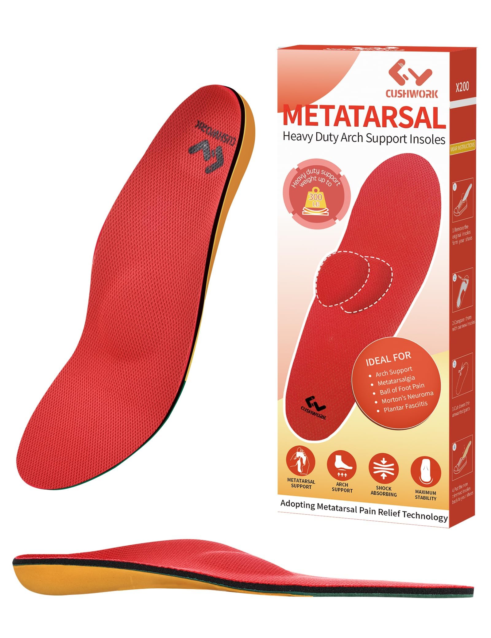 Cushwork Heavy Duty Arch Support Insoles