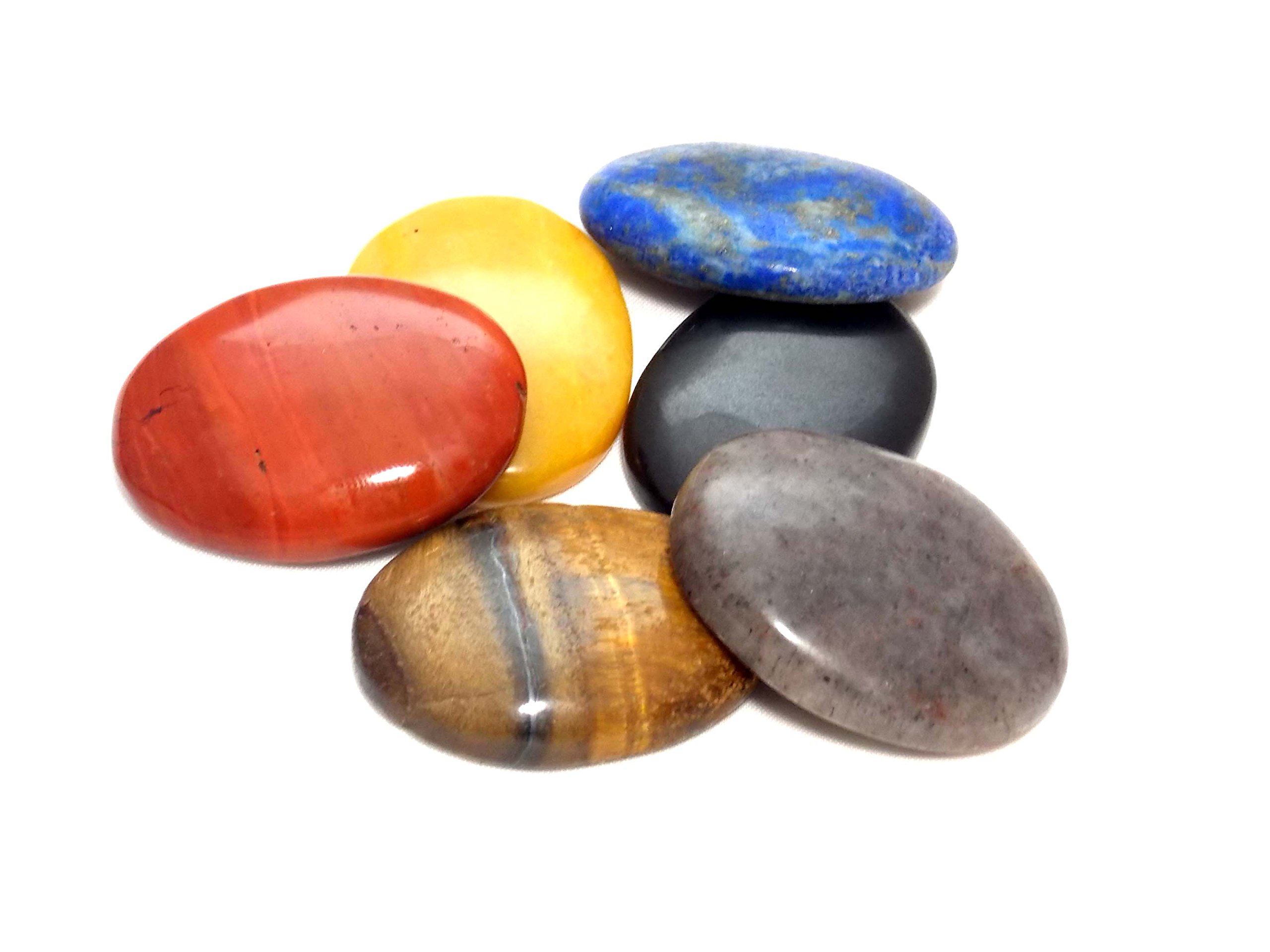 Polished Gemstone Palm Stones Set