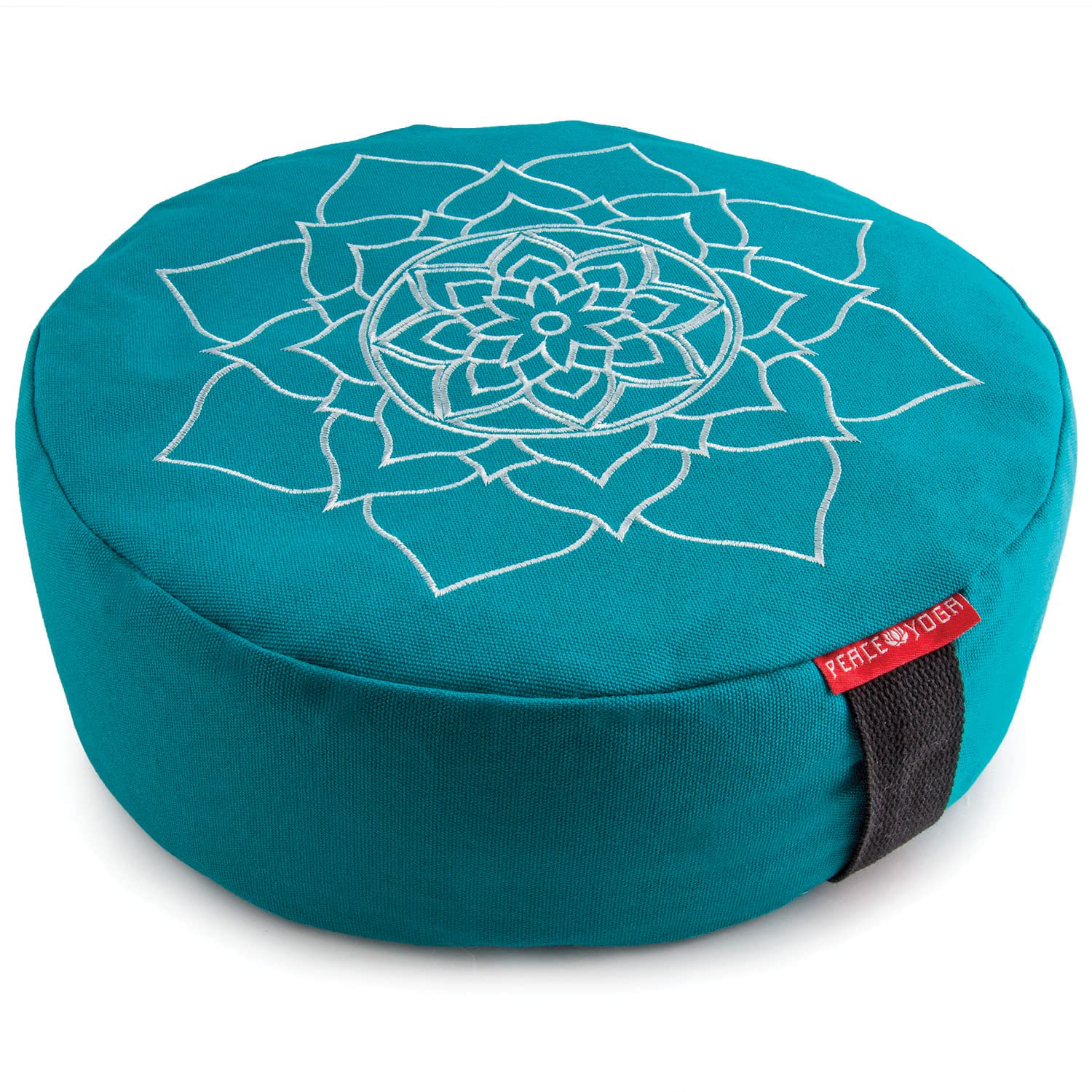 Turquoise Mandala Meditation Cushion with Handle 