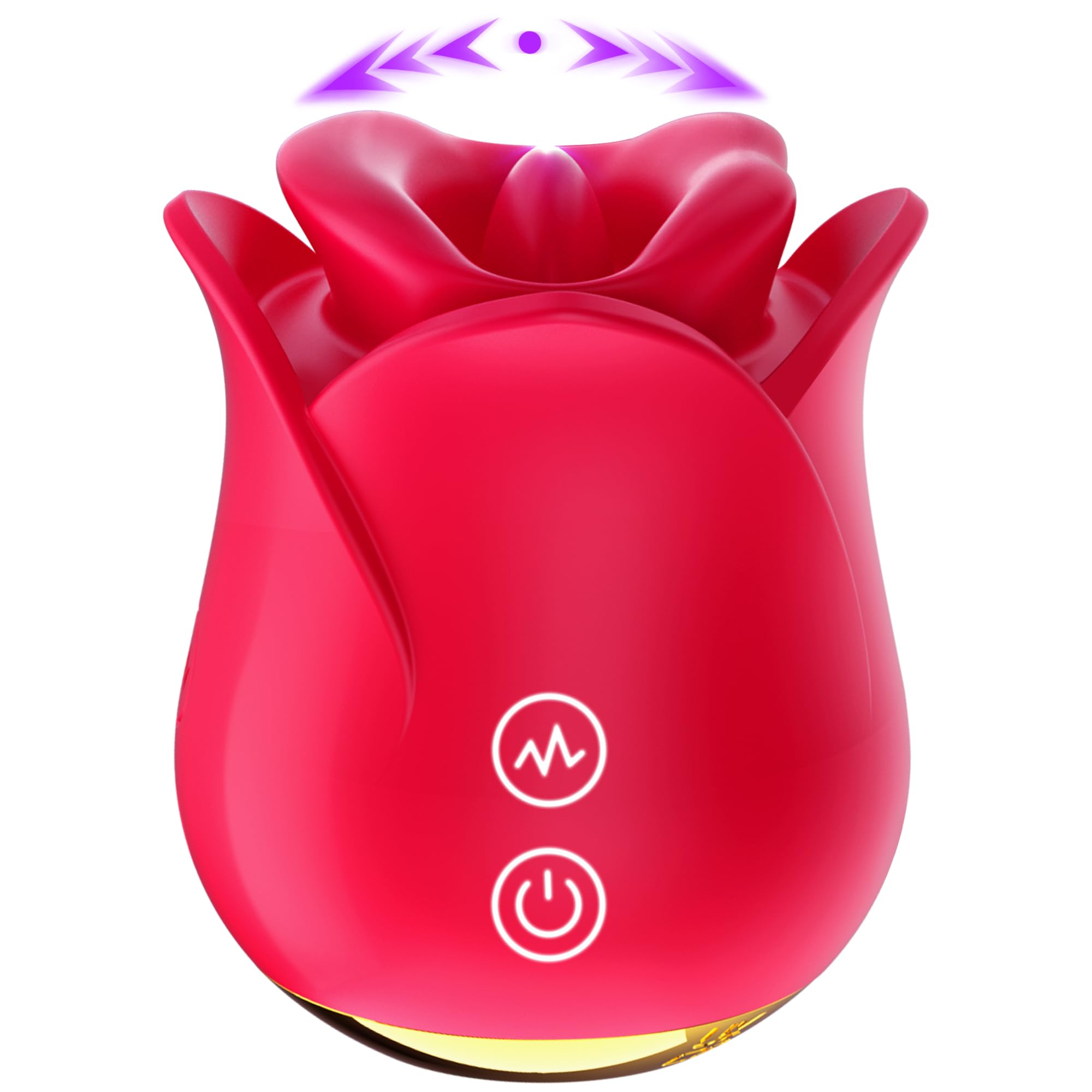 Rose-Shaped Silicone Massager with Vibrations and Pulsations